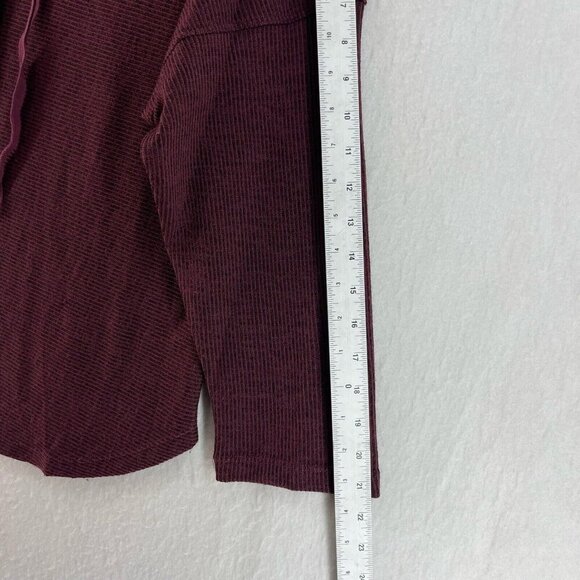 Max Studio Sweater Womens L Maroon Black Stripe Cowl Long Sleeve Pullover Preppy - Picture 4 of 12